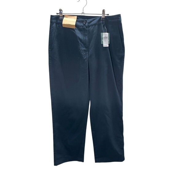 LL Bean Pants Women's Size 6 Petite Black Favorite Fit 100% Cotton Straight Leg - Picture 1 of 7